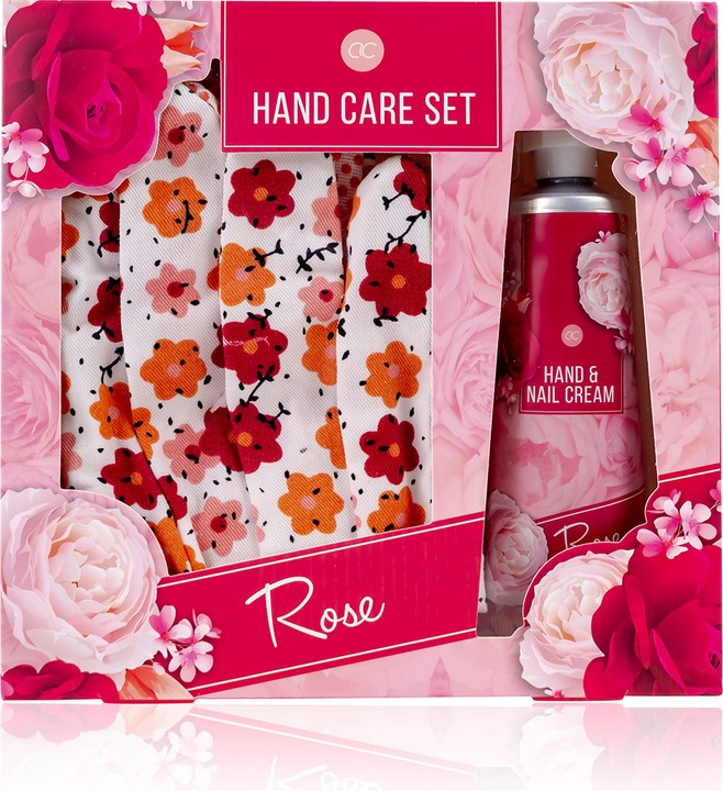 Actual product image Accentra Hand care set ROSE COLLECTION in gift box, incl. 60ml hand & nail cream, 1 pair of garden gloves