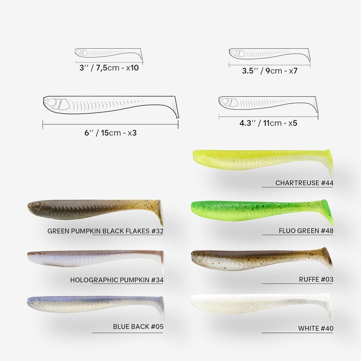 Image du produit Caperlan Leurre souple pêche YUBARI FATSHAD avec attractant Blanc (7.50 cm)