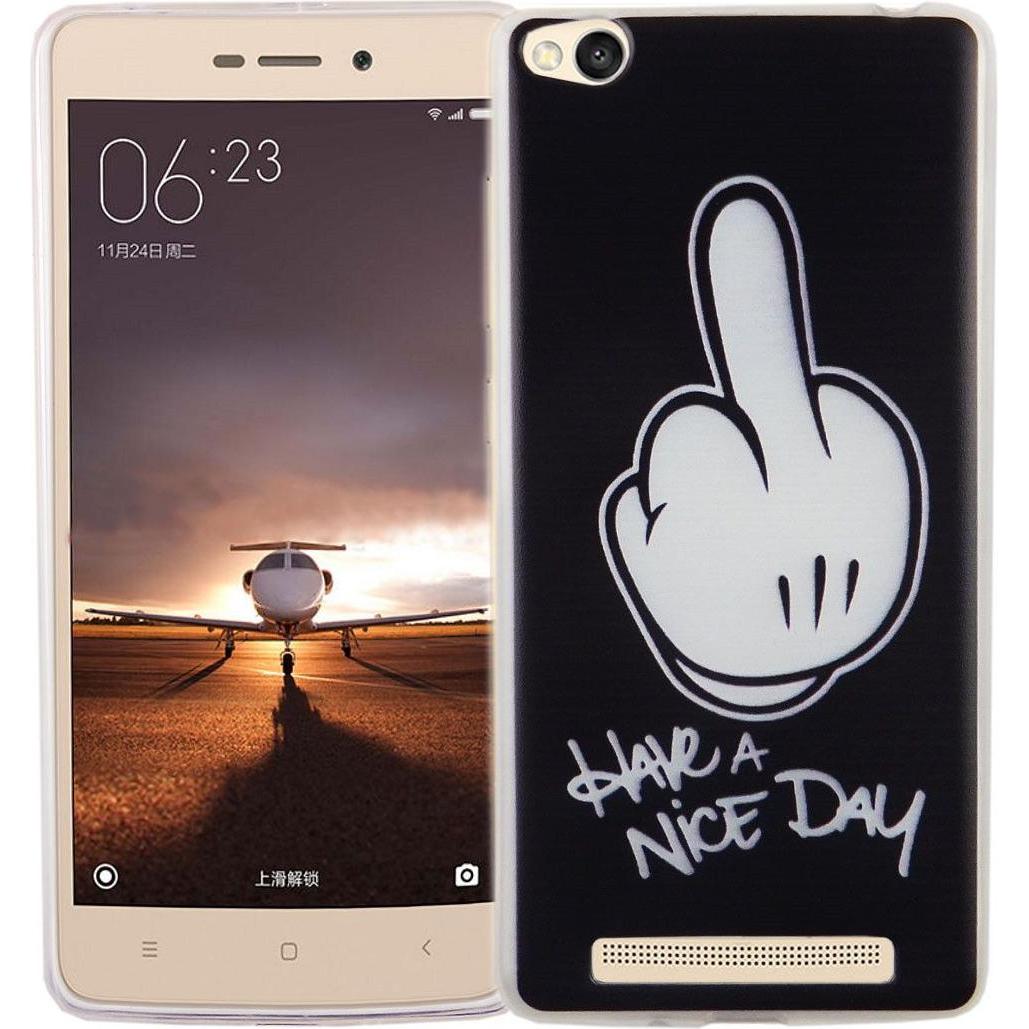 König Design Handy Hülle für Xiaomi Redmi 3 Mittelfinger Tasche Case Cover Motiv Slim TPU Neu (Xiaomi Redmi 3), Smartpho...
