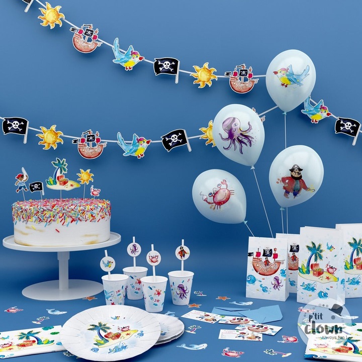Produktbild P'tit Clown Piraten Trinkhalme (8 x)