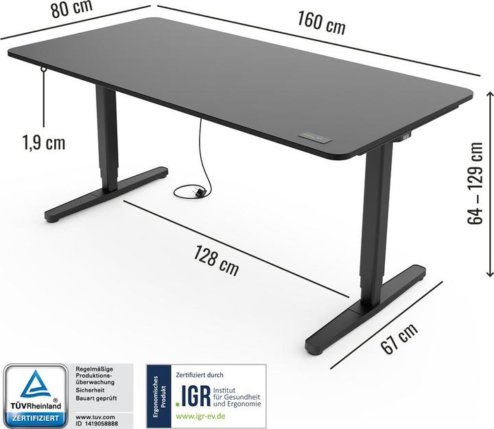 Immagine prodotto Yaasa Desk Pro (160 x 80 cm)
