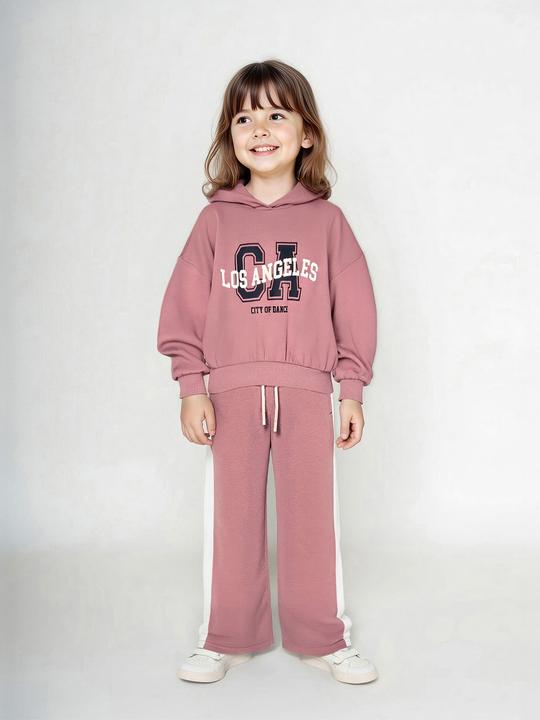 Actual product image Vertbaudet Mädchen-Set: Kapuzensweatshirt & Flared-Joggpants (128)