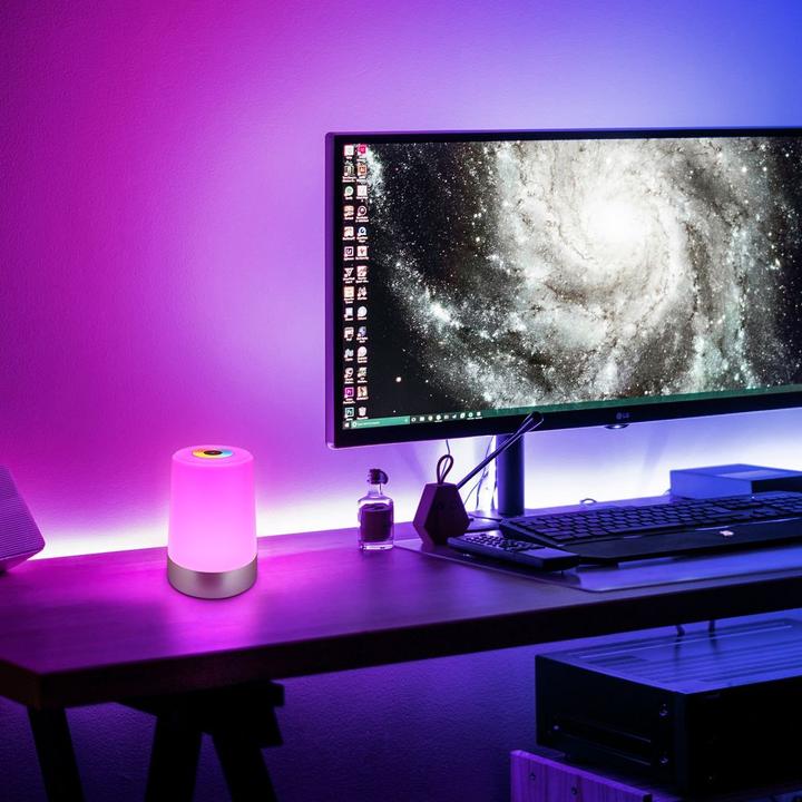 Image du produit Briloner Akku RGB+W LED Tischleuchte, Chrome-matt (280 lm)