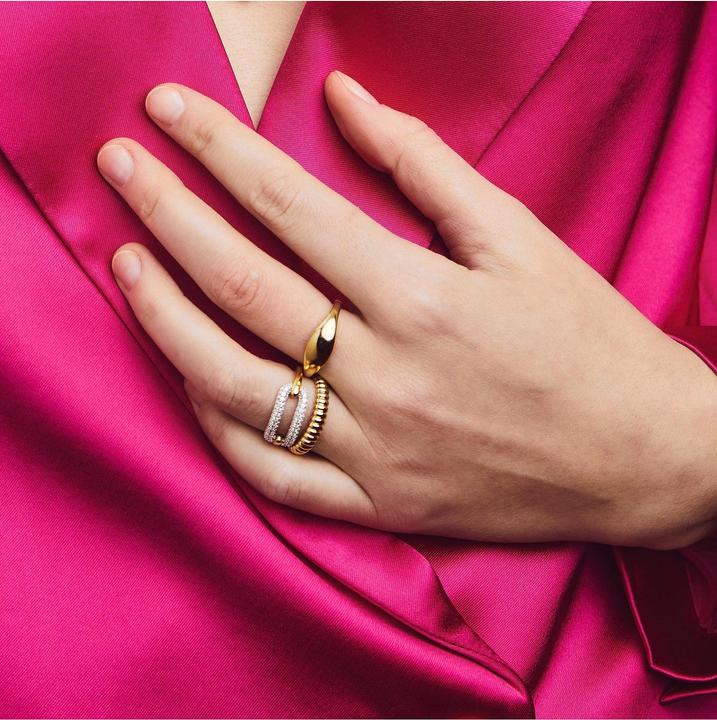 Immagine prodotto Ti Sento Milano Anello Geometria placcato oro 12223SY (56, 925 Argento)