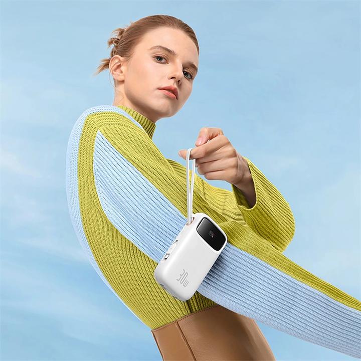 Immagine prodotto Baseus Powerbank QPow 2 20000mAh 30W 2xUSB-C (bianco) (20000 mAh, 30 W, 74 Wh)