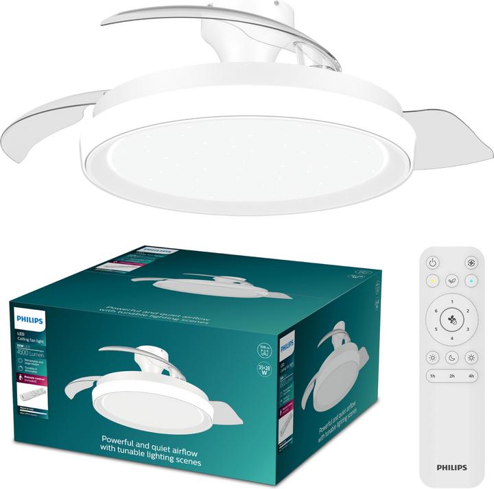 Actual product image Philips Bliss LED Deckenleuchte mit Ventilator