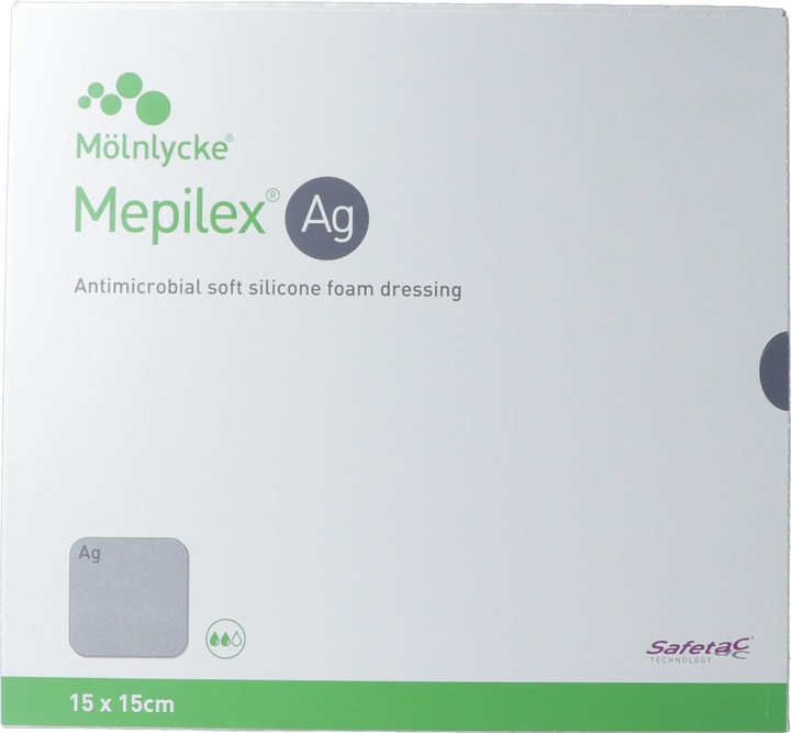 Actual product image Mepilex Ag Schaumverband Safetac 15x15cm Silikon (5 x)