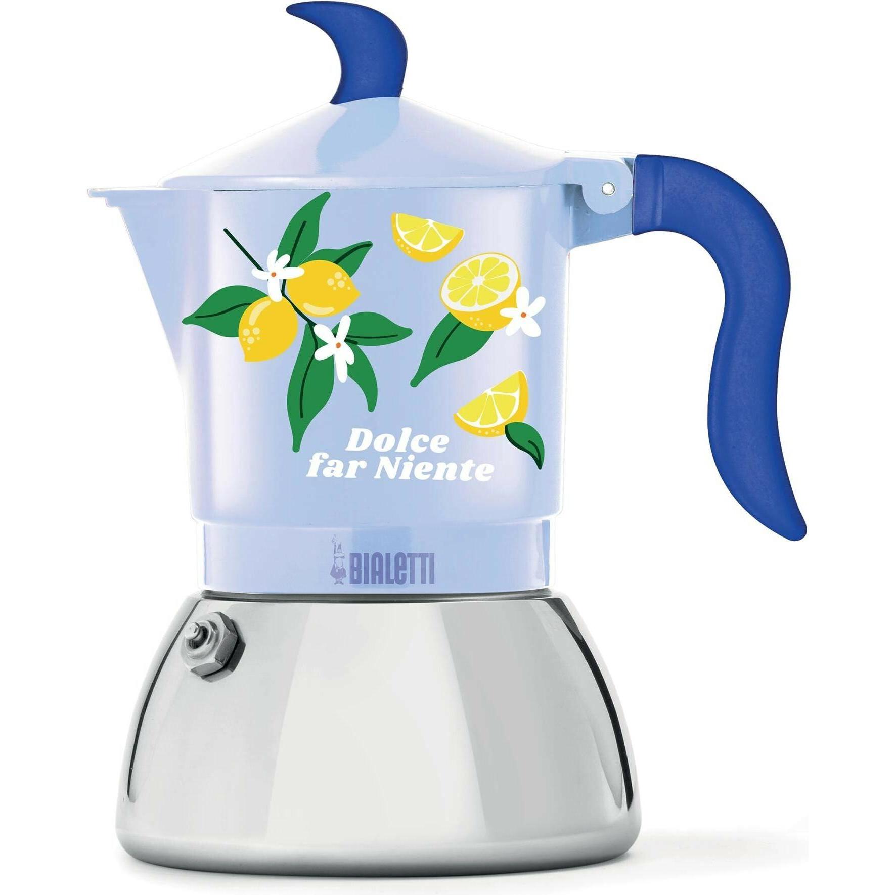 Bialetti Blu/Verde/Giallo Espressokanne Moka Fiammetta, Caffettiera Moka,