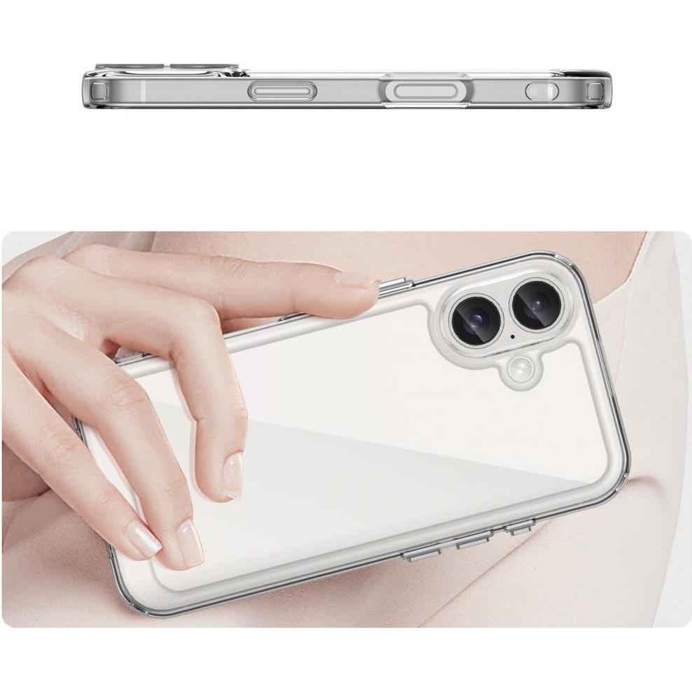 Thumbnail - Hurtel Outer Space Case with Gel Frame for iPhone 16 Plus - Clear (Apple iPhone 16 Plus), Smartphone Hülle, Transparent