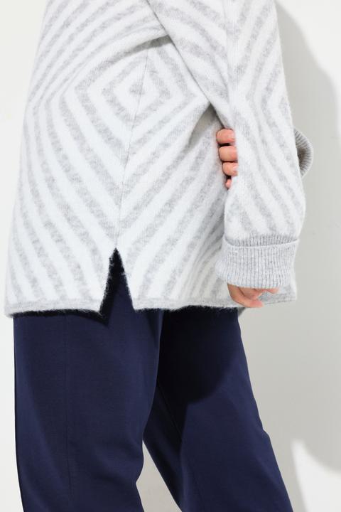 Produktbild Ulla Popken Pullover, grafisches Muster, Stehkragen, Langarm (56)