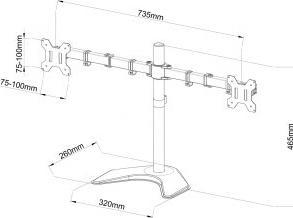 Actual product image Art bracket L-21N for 2 x 13-27 inch LCD/LED MONITORS (Table, 27")