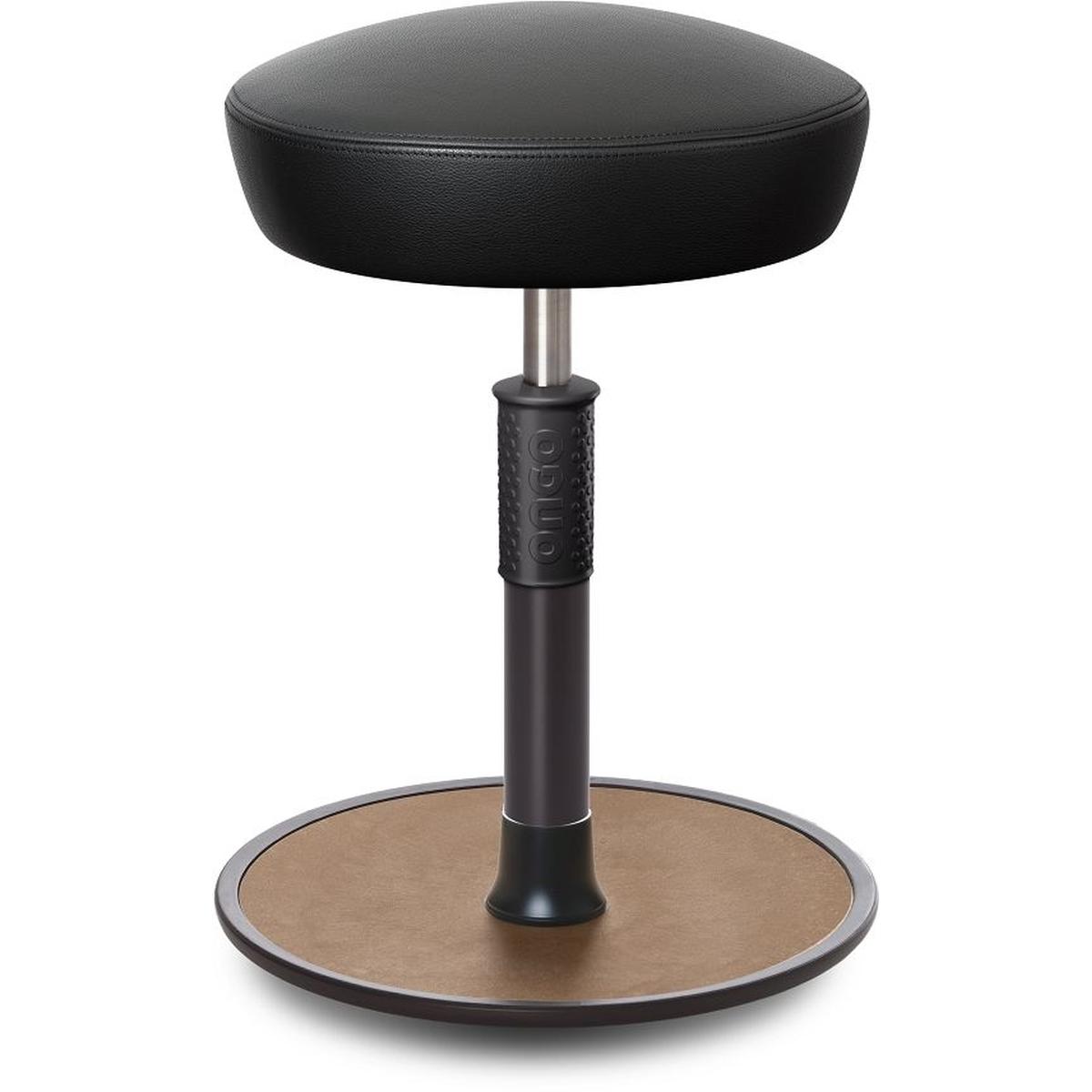 Ongo, Bürostuhl, Sitz- Stehhocker Free Regular Hutsitz Boxmark Leder schwarz schwarz /Natur