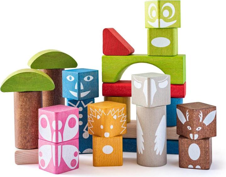 Produktbild Woody Farbige Würfel mit Aufdruck 26 Stück - 3,3 cm