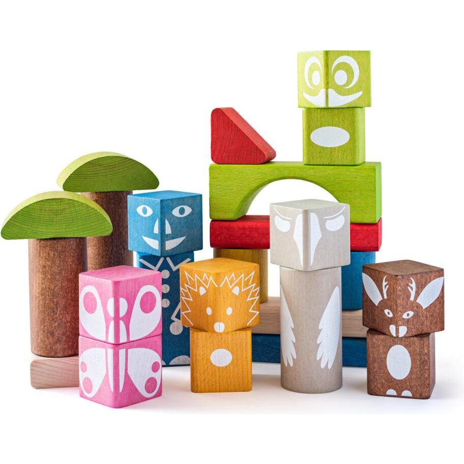 Thumbnail - Woody Farbige Würfel mit Aufdruck 26 Stück - 3,3 cm