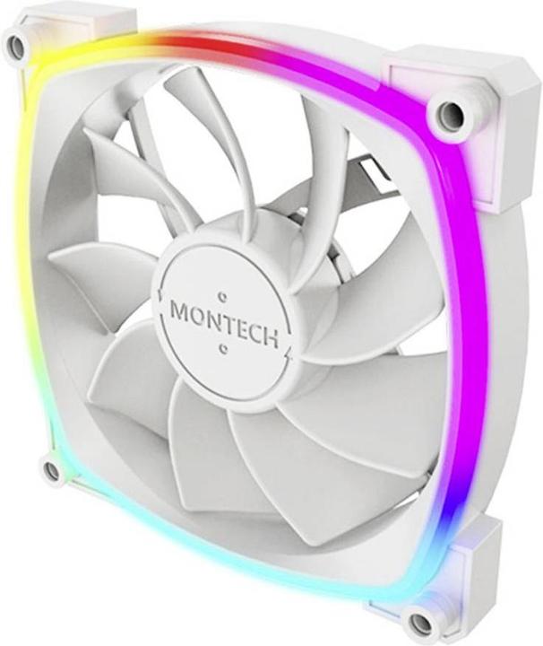 Actual product image Montech RX120 PWM ARGB fan - 120mm, white (120 mm, 1x)