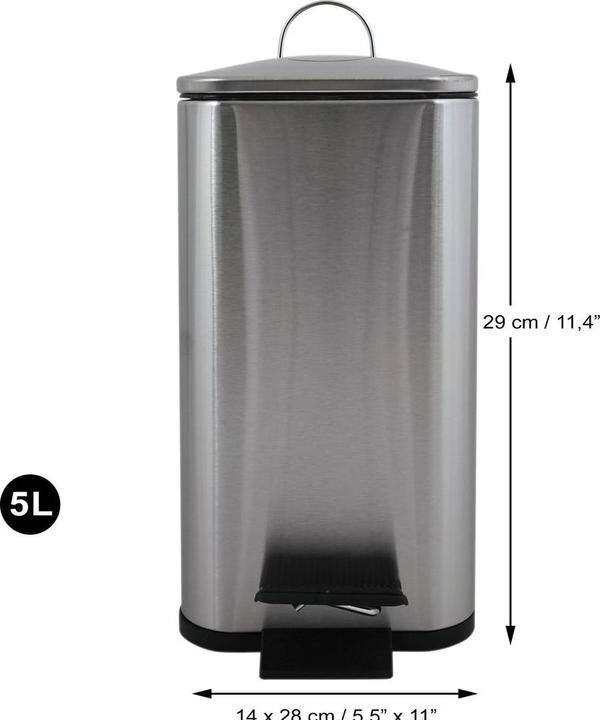Produktbild spirella Treteimer ERIK 5 l, Grau (5 l)