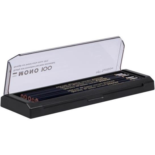 Tombow, Bleistift, MONO 100 - Bleistift Acrylbox (6B, 5B, 4B, 12 x)