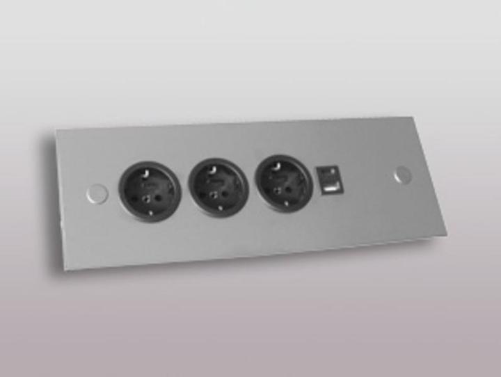 Thebo Energie-Ecksäule ST 3007/320/3 in Edelstahl mit USB A u. C/Ecksteckdosen/Steckdosenleiste/Stec (3x)