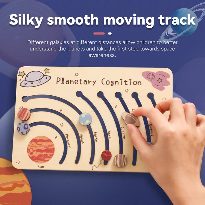 Image du produit Activity Board Jouet pour bébé Système solaire en bois Tableau cognitif Cosmique Jouet d'apprentissage de