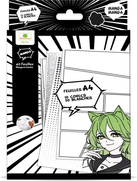 Image du produit Sycomore Manga Bloc De Feuilles Layout A4 + Textures (Fr-De-It) (A4, Blanc)
