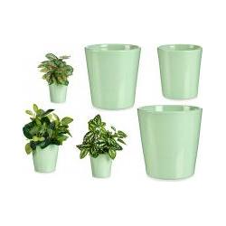 Ibergarden, Blumentopf, Satz von 3 konischen Keramik-Töpfen 11-14-17cm (16.50 cm)