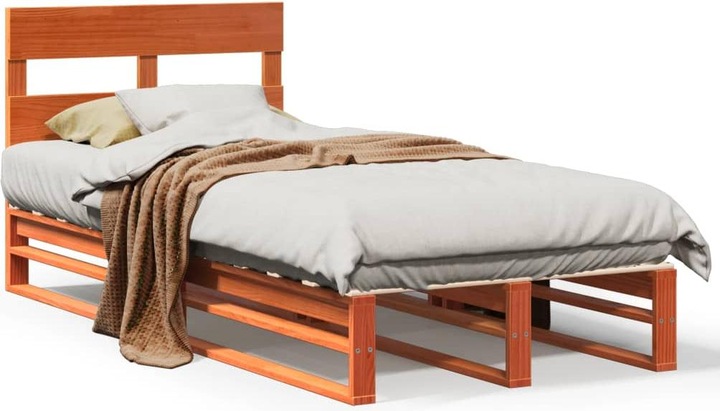 Immagine prodotto VidaXL Letto in legno massiccio Letto in legno Letto pallet con testiera 140x190cm pino (140 x 190 cm)
