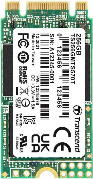Image du produit Transcend 256 GB Interne M.2 SATA SSD 2242 TS256GMTS570T-VS1 (256 Go, M.2 2242)