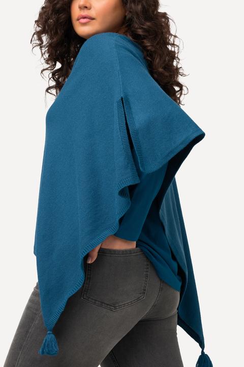 Actual product image Ulla Popken Knit Pointed Hem Poncho (58, 60, 62)
