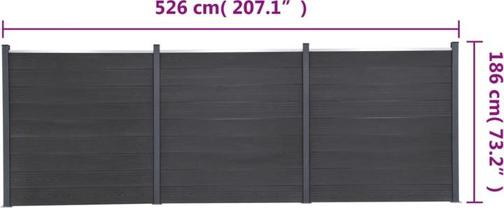 Produktbild vidaXL Zaunelement-Set WPC