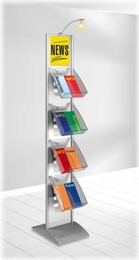 Productafbeelding Kerkmann Brochurehouder tec-art 6337 30x166x40cm zonder vakken zilver (A4)