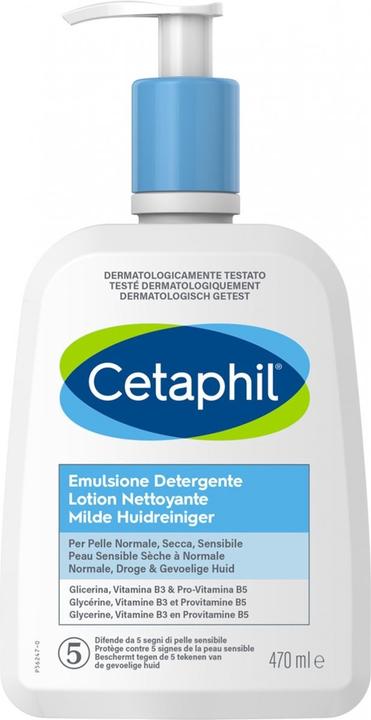 Actual product image Cetaphil Moisturising Face and Body Cleanser Emulsion for Sensitive, Dry, and Tolerant Skin - 470ml (Facial cleansing wipes, 470 ml)