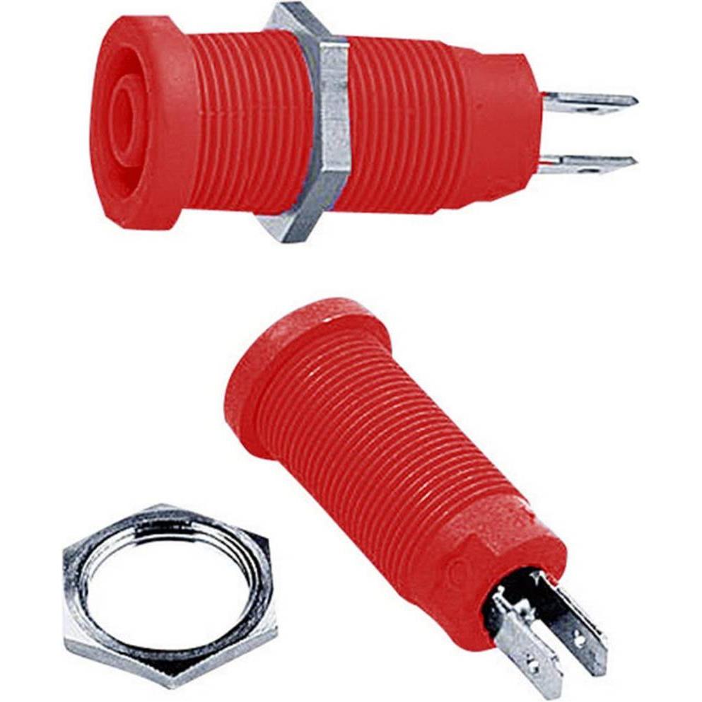 Stäubli Sicherheits-Laborbuchse Buchse, Elektronikkabel + Stecker, Rot