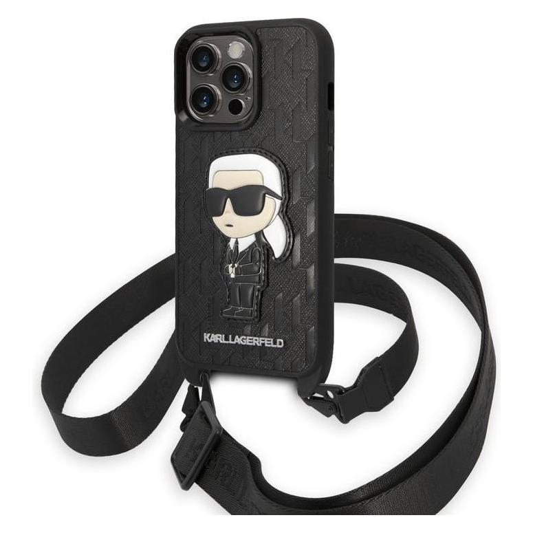 Karl Lagerfeld Hard Case (Apple IPhone 14 Pro), Smartphone Hülle, Schwarz