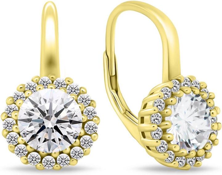 Immagine prodotto Brilio Argento - Incantevoli orecchini placcati in oro con zirconi chiari EA746Y