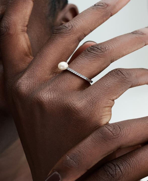 Produktbild Pandora Behandelte Süsswasserzuchtperle & Pavé Ring (48, 925 Silber)