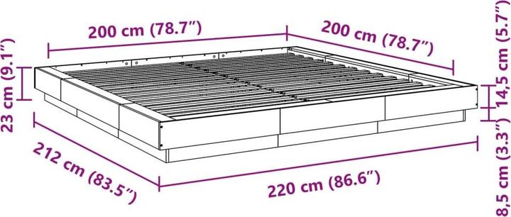 Image du produit vidaXL Bettgestell (200 x 200 cm)