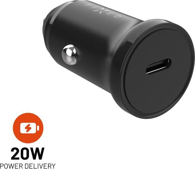 Actual product image Fixed Hurtig Biloplader USB-C 20W PD Sort (20 W)