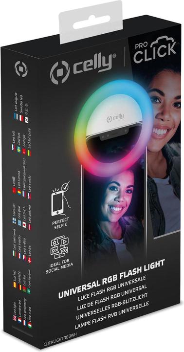 Image du produit Celly CLICKLIGHTRGBWH Panneau lumineux LED Round Battery (Éclairage annulaire)