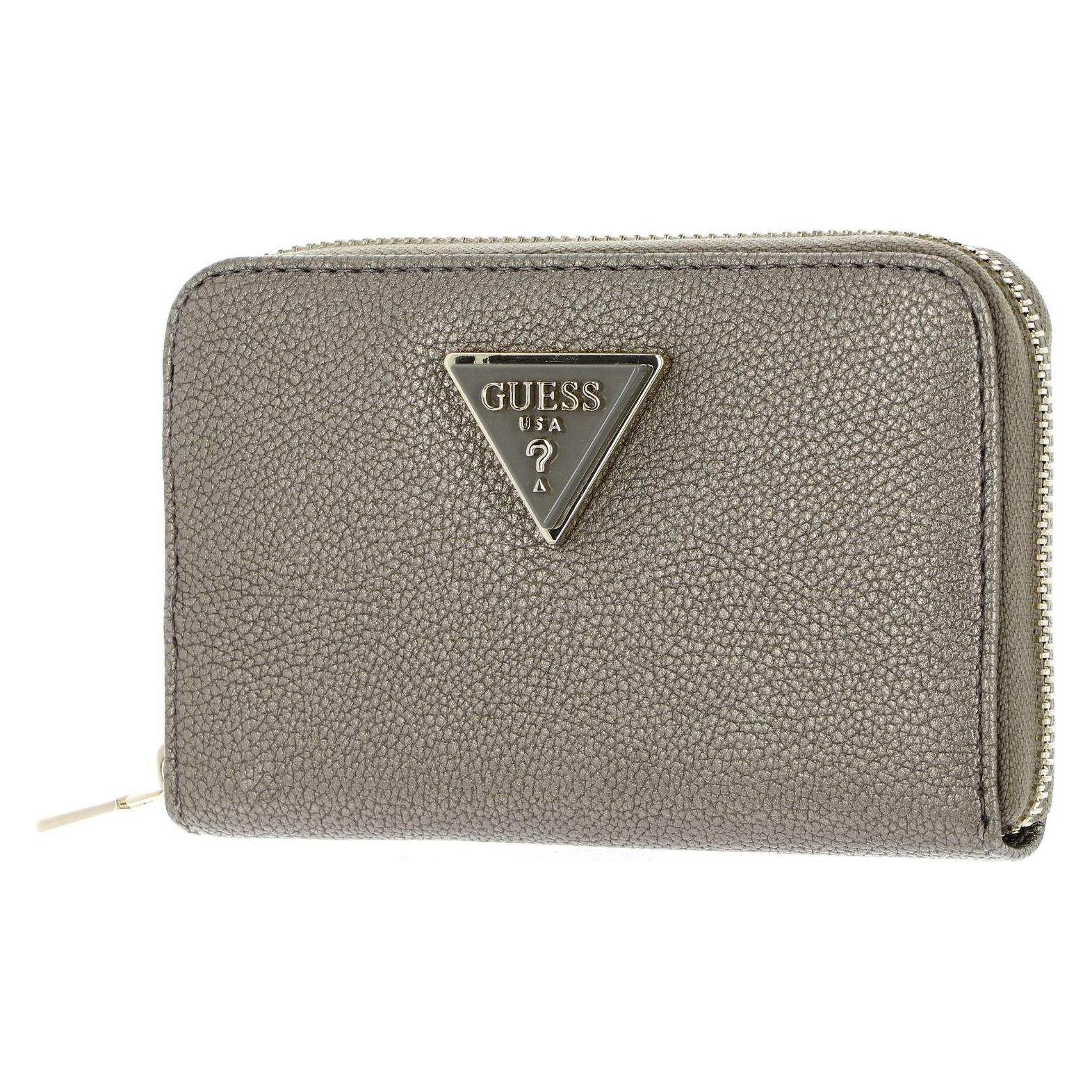 Guess, Damen, Portemonnaie, Meridian Slg Medium Zip Around Wallet, Braun