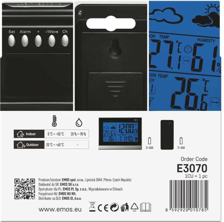 Immagine prodotto Emos Stazione meteo wireless E3070