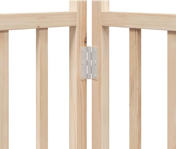 Produktbild vidaXL Hundetor mit Tür Faltbar Hundegitter Schutzgitter Weiss 4-tlg. Massivholz (6 cm)