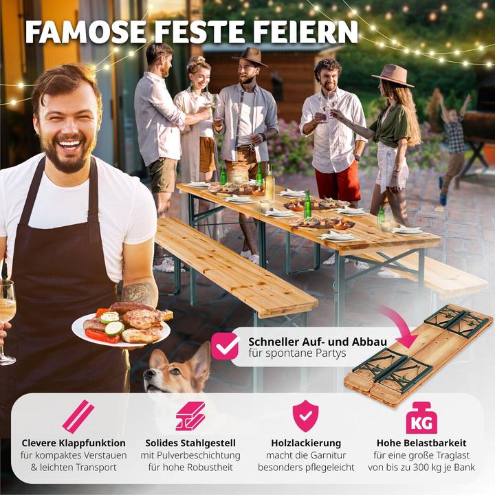 Produktbild tectake Bierzeltgarnitur (177 cm)