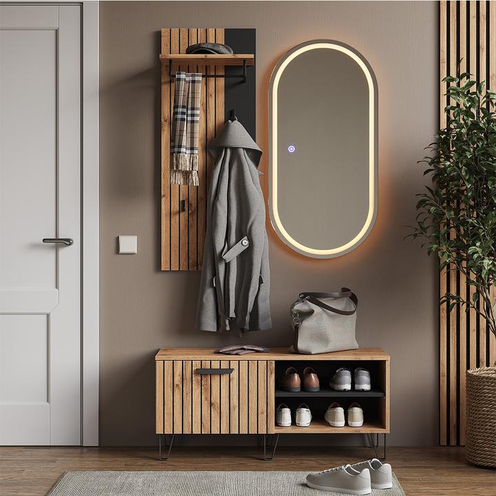Produktbild Vicco Schuhkipper Amber, Eiche Wotan, 60 x 168 cm mit 4 Fächern