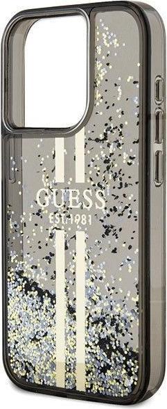 Produktbild Guess GUHCP15XLFCSEGK iPhone 15 Pro Max 6.7" czarny/black hardcase Liquid Glitter Gold Stripes (Apple iPhone 15 Pro Max)
