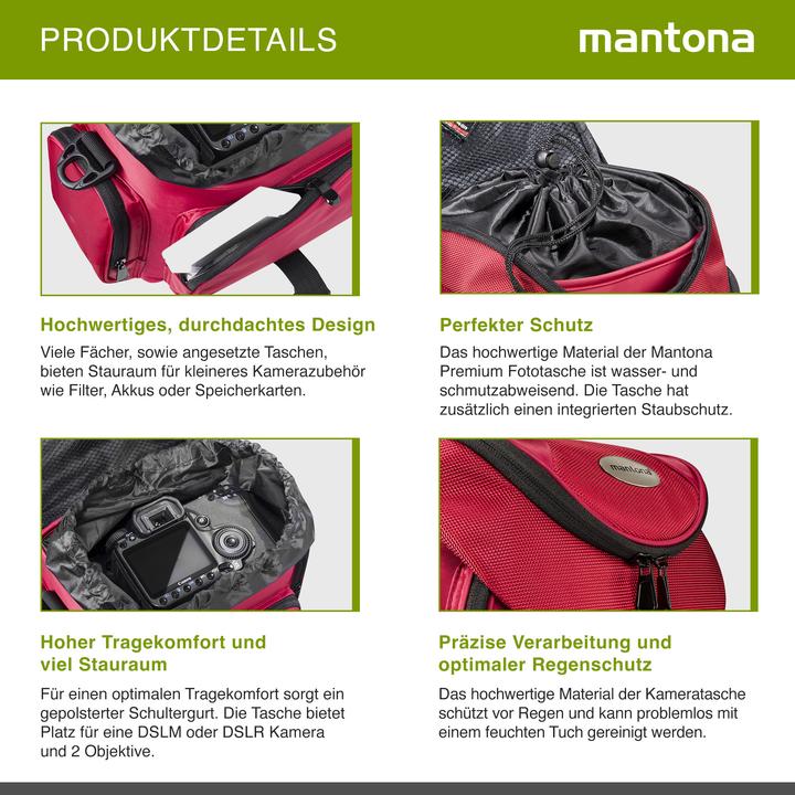 Actual product image mantona premium photo bag red / black (Camera shoulder bag, 19 l)