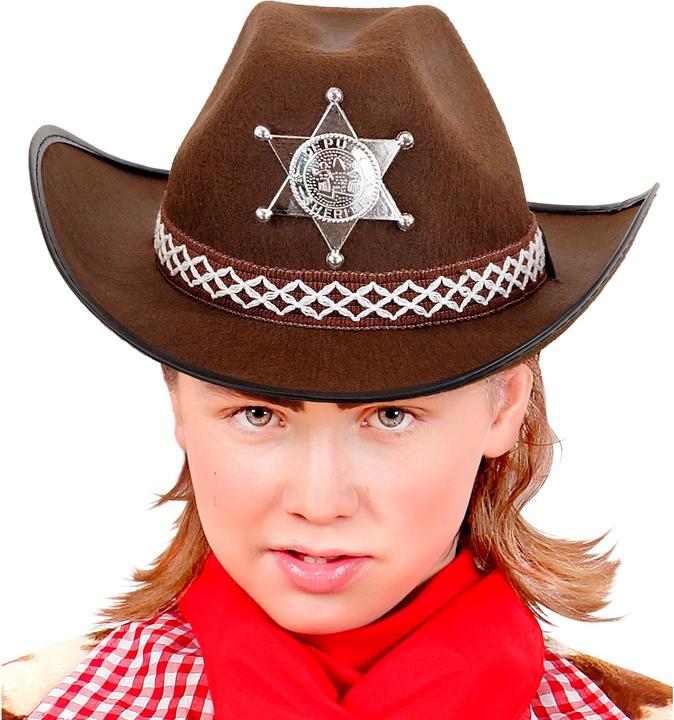 Magni WIDMANN Cowboyhut mit Sherifstern braun Kindergrösse