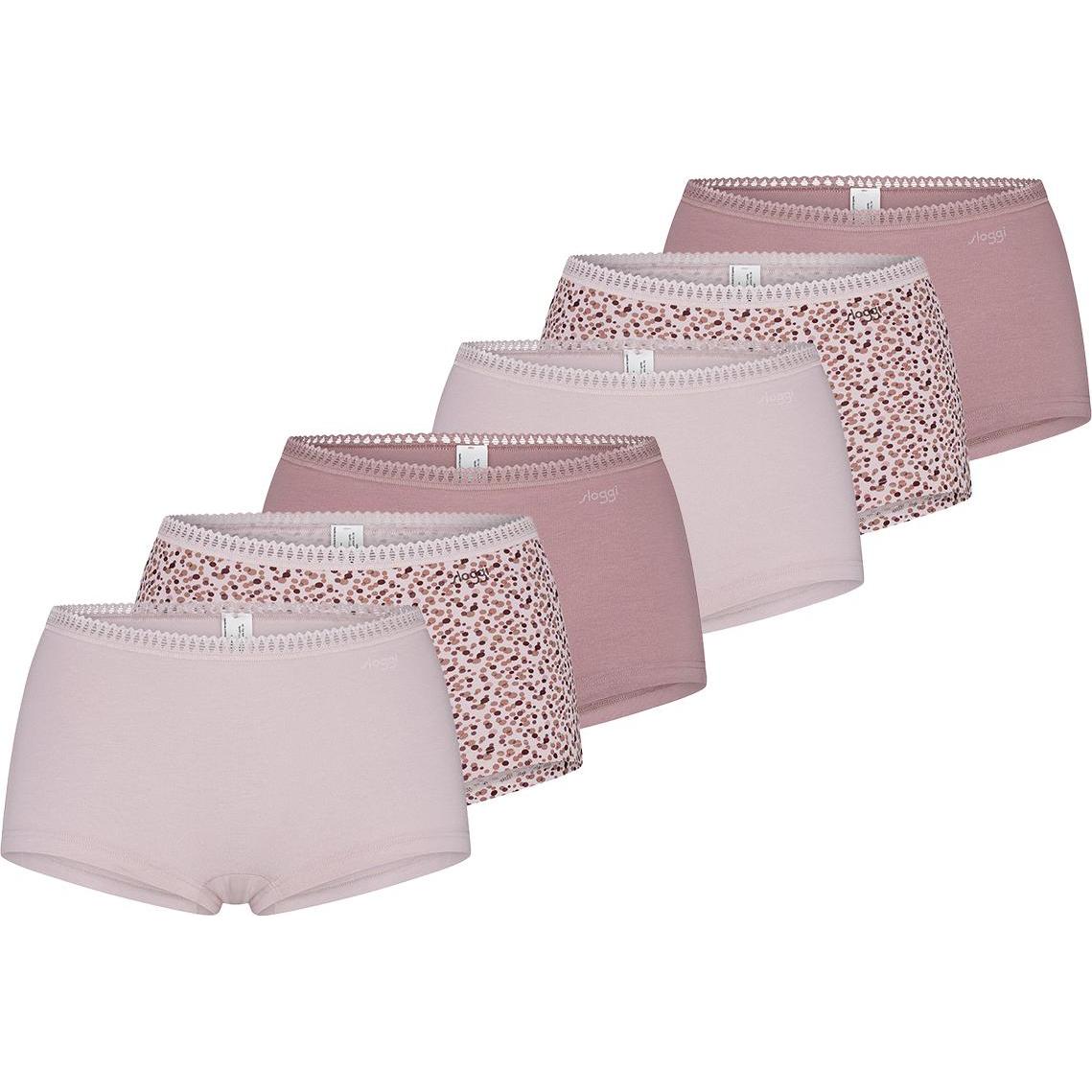 Sloggi, Damen, Unterhosen, 6er Pack GO Crush Short Slip, Rosa, (XL, 6er Pack)