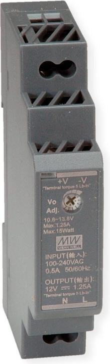 Image du produit MeanWell DR-15-12 Alimentation pour rail DIN 15W 12V DC (Alimentation électrique)