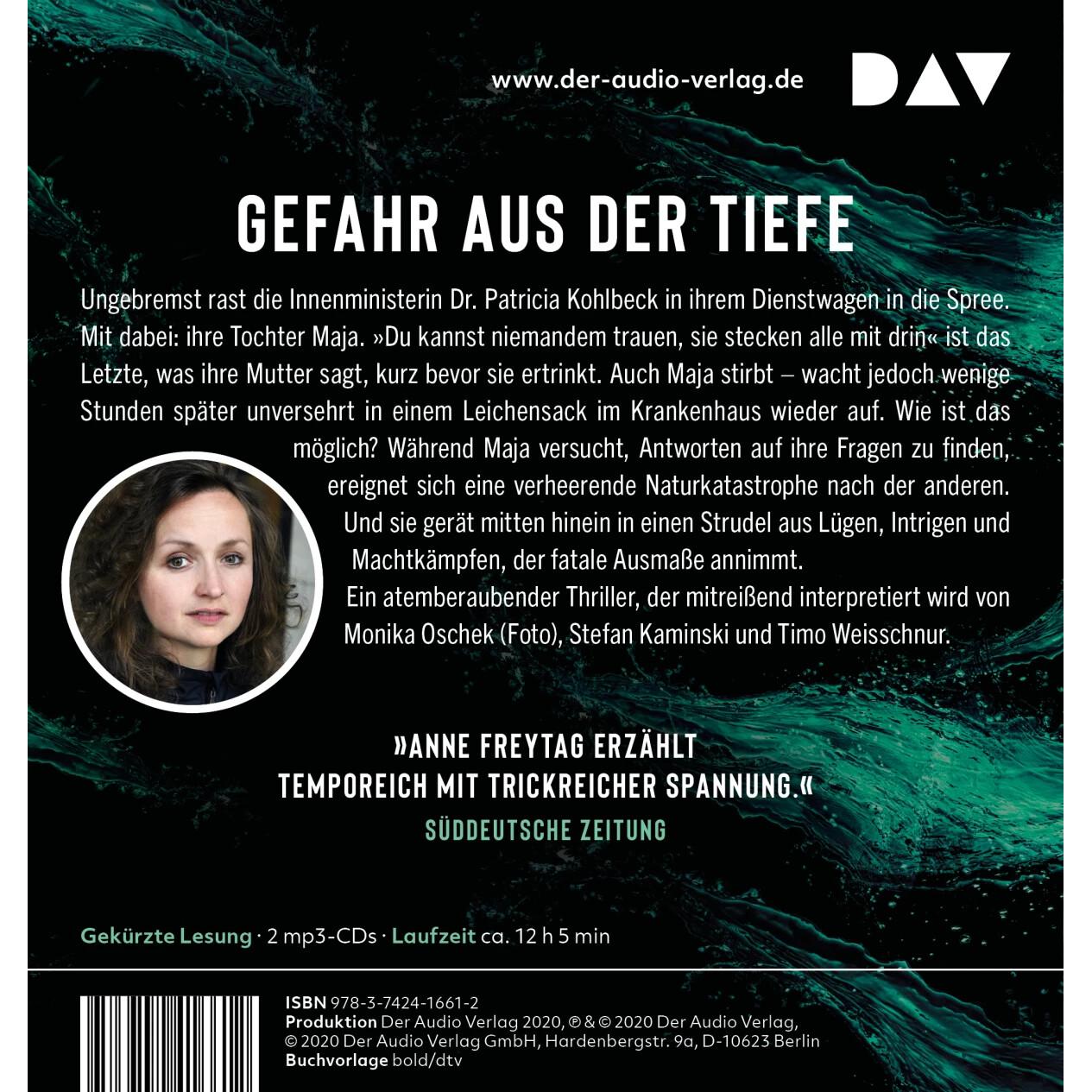 Thumbnail - Aus schwarzem Wasser, Hörbücher von Anne Freytag, Stefan Kaminski, Timo Weisschnur, Monika Oschek