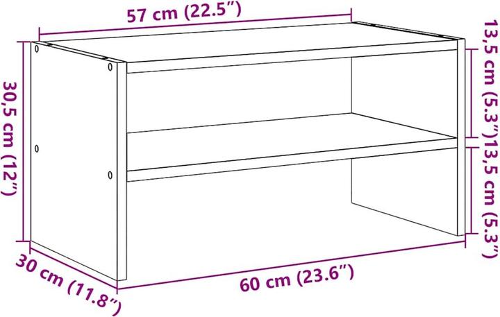 Produktbild vidaXL Schuhregal (60 x 30 x 30.50 cm)